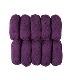 Knit Picks Wool of The Andes Yarn Pack - 10 Skeins of Purple 100% Wool Worsted Weight Yarn (Amethyst Heather)