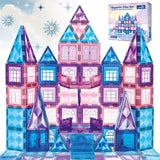 Little Pi 102pcs Frozen Princess Castle Magnetic Tiles Building Blocks - 3D Diamond Blocks, STEM Educational Toddler Toys for Pr
