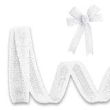 JaoZuyard White Burlap Ribbon 1/2 inch X 10 Yard Natural Linen Woven Ribbons DIY Handmade Edging Production Wreath Holiday Decor