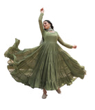 Wedani Georgette Sequins Work Anarkali Kurta Set For Women Green,GREEN,S