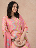 Anni Designer Women'S Rayon Blend Straight Printed Kurta With Pant & Dupatta (Zaggu Pink-Nw_Xl_Pink_X-Large),Pink,XL,,,
