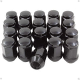 Wheel Accessories Parts Set of 20 Black 7/16 Lug Nuts Closed End Bulge Acorn Lug Nut Style 1.38 Long Cone Seat 19mm (3/4) Hex Wh