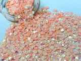 The Design Cart 4 mm Peach Round Circular Plastic Sequins Sitara for Embroidery, Embellishing Handbags, Apparels, Art Craft DIY