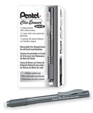 Pentel Clic Eraser Grip, Retractable Eraser, Black Barrel, Box of 12 (ZE22A)