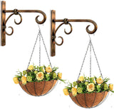 Desire Shop Iron Wall Hanging Plant Hook (Small, Golden Antique, Pack Of 2)