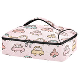 SyXIOP Insulated Casserole Carrier Bag Pink Cartoon Car