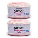 Caron Colorama Halo Cake Caron Rose Frost Yarn - 2 Pack of 8oz/226.79g - 71% Acrylic,18% Nylon,11% Polyester - #5 Bulky - 60 Yar