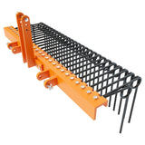 72 Inch Pine Straw Needle Rake, 3 Point Landscape Rake, Powder Coated Steel Spring Tow Behind Rakes, Tractor Attachments for Lea