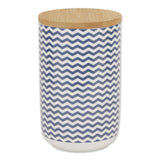 Bone Dry Chevron Ceramic Pet Treat Canister with Bamboo Lid, Dishwasher Safe Countertop Storage, Keep Dog & Cat Treats Safe & Dr