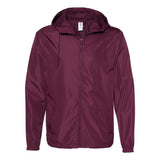 Independent Trading Co. Unisex Lightweight Windbreaker Full-Zip Jacket - Maroon, L
