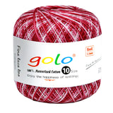 golo Crochet Thread Size10 Yarn for Hand Knitting Lace Thread Milkshake red-D145