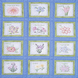 Jack Dempsey Themed Stamped White Quilt Blocks 9X9 12/PkgFlowers