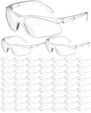 Xuhal 100 Pair Safety Glasses Bulk Clear Eye Protection Ansi Z87.1 Protective over Eyeglasses(Clear Glasses Temple)