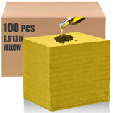 Hoolerry 100 Pcs Oil Absorbent Pads Weight Dimpled Pad Garage Accessories Water Absorbent Mat Oil Spill Mat for Absorbing Protec