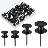 Uniclife 60 Pcs Thumb Tacks, Double Headed Picture Hangers, 4 Size Push Pins for Wall, Picture Hanging Nails, Long Wall Hooks fo