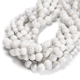 38Pcs Matte White Howlite 10mm Beads Natural Stone Round Gemstone Genuine Real Stone for DIY Bracelet Jewelry String Making