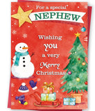 Merry Christmas Card for Nephew, Unique Christmas Gifts from Uncle Aunt, Happy Holiday Card for Nephew