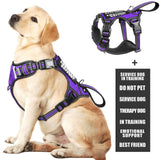WINSEE Service Dog Vest No Pull Dog Harness with 7 Dog Patches, Reflective Pet Harness with Durable Soft Padded Handle for Puppi