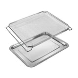 Kowiofame Oven Air Fryer Basket 14.4 x 11.4 inch Stainless Steel Mesh Dehydrator Trays Deep Fryer Parts Basket and Crisper Tray