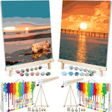 BAISITE Paint by Numbers Kit for Adults,8 Wx12 L 2 Pack Canvas for Painting Kits for Adults in Colorful Box 201202 Already Frame