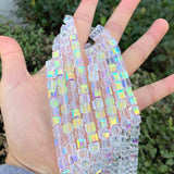 200pcs Czech Faceted Cube Crystal Glass Beads Spacer 8mm (0.3 Inch) Crystal AB