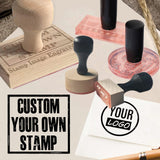 Custom Stamp with Logo Text - Personalized Rubber Stamp with Handle - Address Stamps for Business or Crafting - Round 1