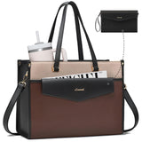 LOVEVOOK Laptop Bag for Women, 15.6 Laptop Tote Purse 2-in-1 Professional Work Bag Business Briefcase with Clutch Purse, Water
