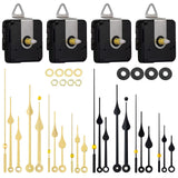 EMOON 4 Pcs Different Shaft Clock Mechanism kit with 8 Pack Clock Hands, DIY Wall Clock Repair Replacement Motor Parts.(Total Sh