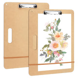 TKOnline 2 Pack 11.8x17.7 Drawing Boards, Sketch Boards with Sturdy Clip and Rubber Bands, Portable Art Clipboard for Classroom,