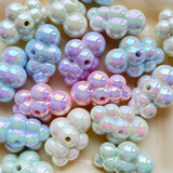 Sqqzuie 20PCS 33mmx22mm Cute Acrylic Cloud Beads for Jewelry Making, Straight Hole Colorful Beaded DIY Bracelet, Beadable Pen, B