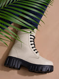 Shoetopia Casual Mid Top Cream Boots For Women & Girls /Eu36,Beige,3,B0DJ8PM2P4
