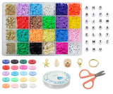 Lerubga 2800+ Jewellery Making Kit | Bracelet Making Kit With Macaron Clay Beads | Letter Beads, Unicorn Pendants & Crystal Star
