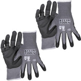 Klein Tools 60587 Work Gloves, Knit Dipped Cut Resistant ANSI A4 Nitrile Coated Gloves, HPPE Fabric, Touchscreen Capable, Small,