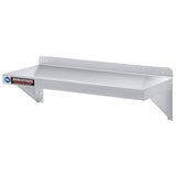 DuraSteel Heavy Duty Wall Mount Shelf - 36 Wide x 14 Deep Classic Stainless Steel Wall Floating Shelves - NSF Metal Storage Wall