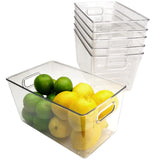 EXCELLO GLOBAL PRODUCTS 10.12 x 6.02 x 5.31 Rigid Plastic Clear Storage Bins for organizing and storing household goods, food