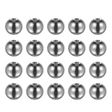 HARFINGTON 40pcs Beads 10mm Stainless Steel 2.5mm Hole Dia Bead for DIY Crafts, Silver Tone