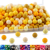 Lovyomi 150pcs 15mm Silicone Beads for Keychain Making Mix Color Round Beads for Pens and Bracelet Crafts(Yellow)