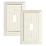 2-Pack Classic Beadboard Single Toggle Light Switch Cover Plate, Unbreakable Polycarbonate Decorative Switch Plate Covers, Light