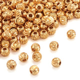 Craftdady 100pcs 18K Gold Plated Round Beads 5mm Brass Ball Spacer Beads for DIY Jewelry Making Hole: 1.5-2mm