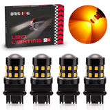 Brishine 4-Pack Super Bright 3157 3156 3057 4057 4157 Led Bulbs Amber Yellow 9-30V Non-Polarity 24-Smd Led Chipsets With Projector For Turn Signal Lights Side Marker Lights -Like New