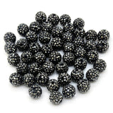 12mm Rhinestone Beads 100pcs 12mm Diameter Charms Mix Colors Randomly for Jewelry Making (Clay Lead Black)