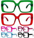 Eyekepper Huge Metalless Reading Glasses with Screwless Spring Hinges 6 Pack Oversized Readers for Women +2.25
