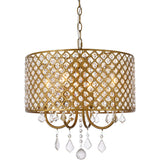 Living District Elise 4-Light Transitional Metal Pendant In Brass Finish