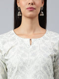 Anni Designer Women'S Cotton Blend Straight Printed Kurta With Palazzo & Dupatta (Suchi Grey_S_Grey_Small),Grey,S,,,