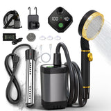 BSEED Portable Shower for Camping with Immersion Water Heater, 6000mAh Rechargeable Camping Shower with Intelligent LED Display,