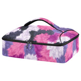 SyXIOP Insulated Casserole Carrier Bag Animal Sheep Fur Print Pink