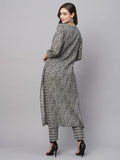 Gosriki Women'S Cotton Blend Straight Printed Kurta With Pant (Yami Black-Nw-Gs_S_Black_Small),Black,,B0C5JR6NKL