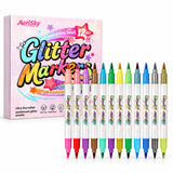 Luxeeva 24 Color Acrylic Markers Set Acrylic Brush Pen For Shimmering Art