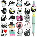 20Pcs Cat Silicone Focal Beads Bulk for Pens Animal Silicone Beads for Beaded Pen Keychain Bracelet Making