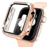Recoppa Compatible for Apple Watch Case with Screen Protector 41mm Series 7/8/9, Bling Crystal Diamond Rhinestone Ultra-Thin Bum